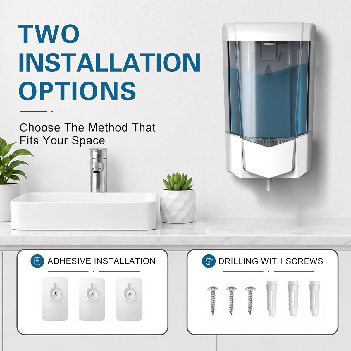 interhasa! Wall Mounted Soap Dispenser Bathroom Holder ABS White 600ml DEMO