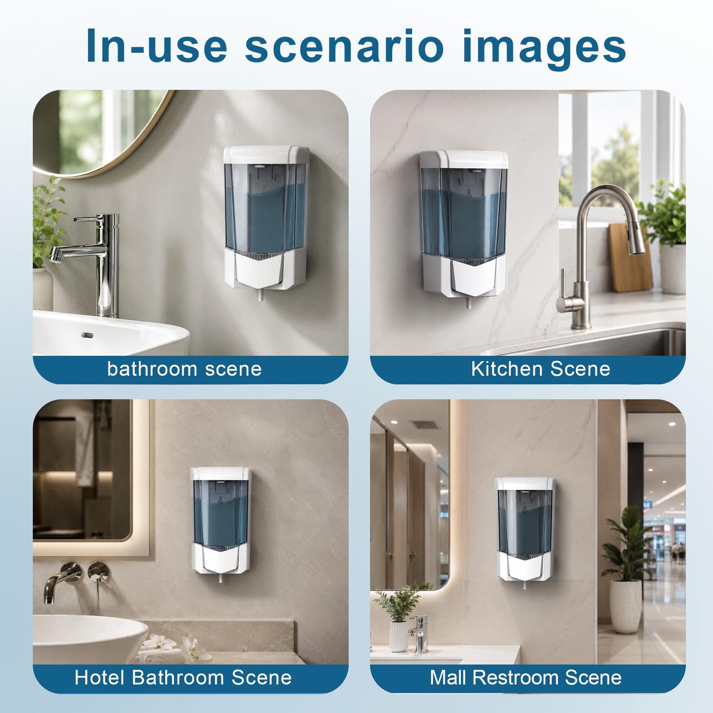 interhasa! Wall Mounted Soap Dispenser Bathroom Holder ABS White 600ml DEMO