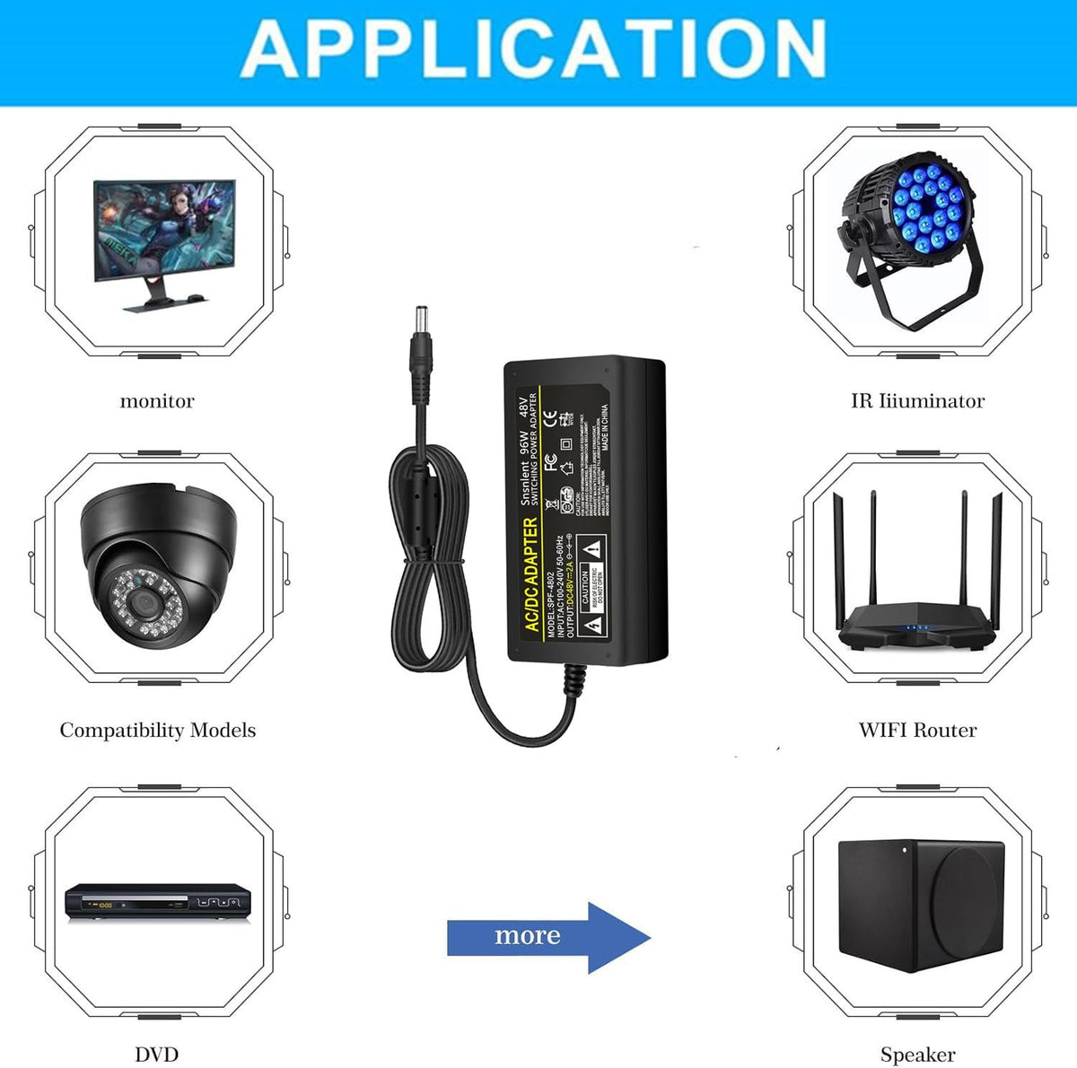 48V 2A AC Adapters AC Adapter Transformer Power Supply for Electrical DEMO