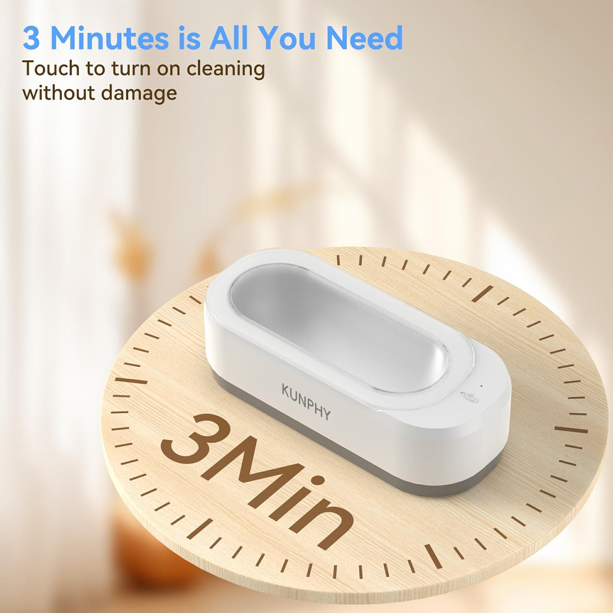 Kunphy 350ml Ultrasonic Jewelry Cleaner Machine - Professional Cleaning NEW