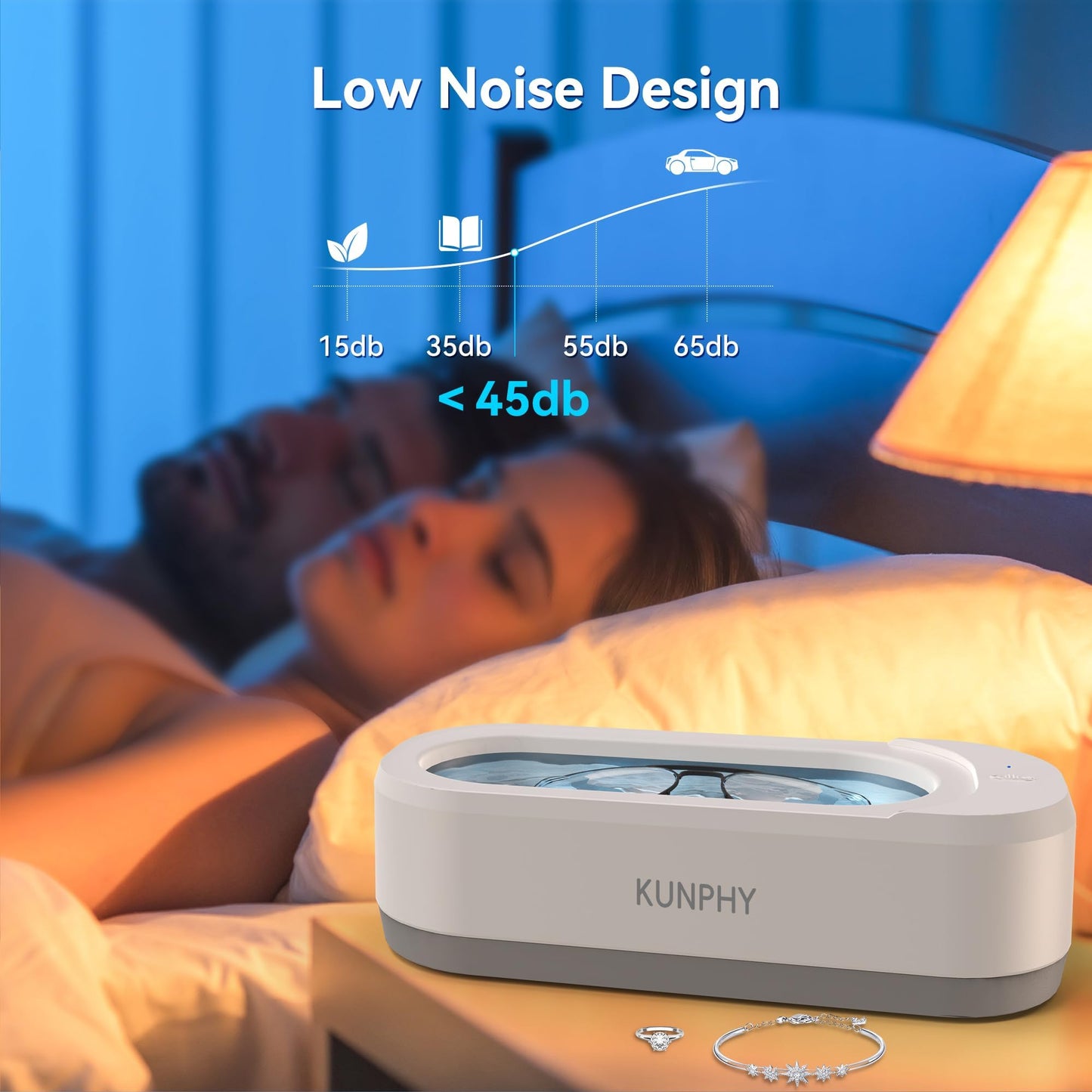 Kunphy 350ml Ultrasonic Jewelry Cleaner Machine - Professional Cleaning NEW