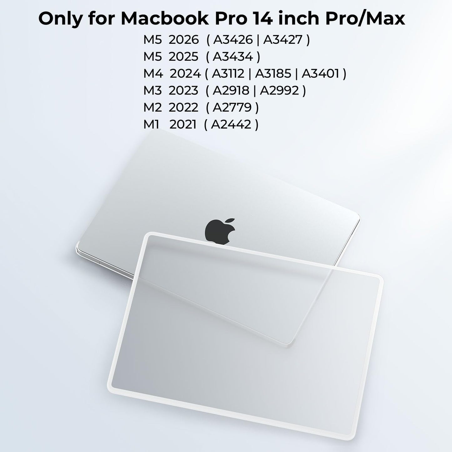 BlueSwan Frosted Clear Hard Case Shell for MacBook Pro 14 Inch Laptop Size NEW