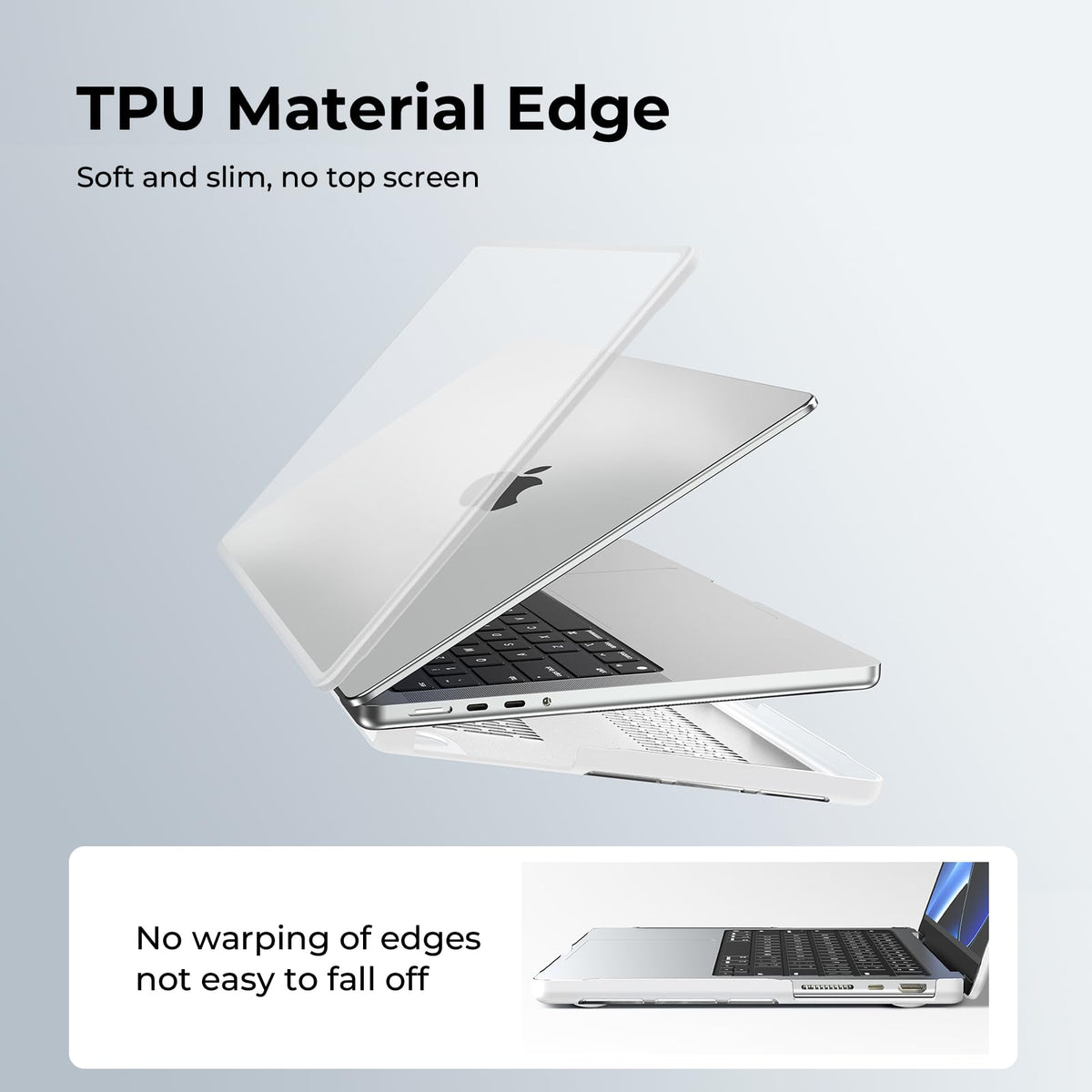BlueSwan Frosted Clear Hard Case Shell for MacBook Pro 14 Inch Laptop Size NEW