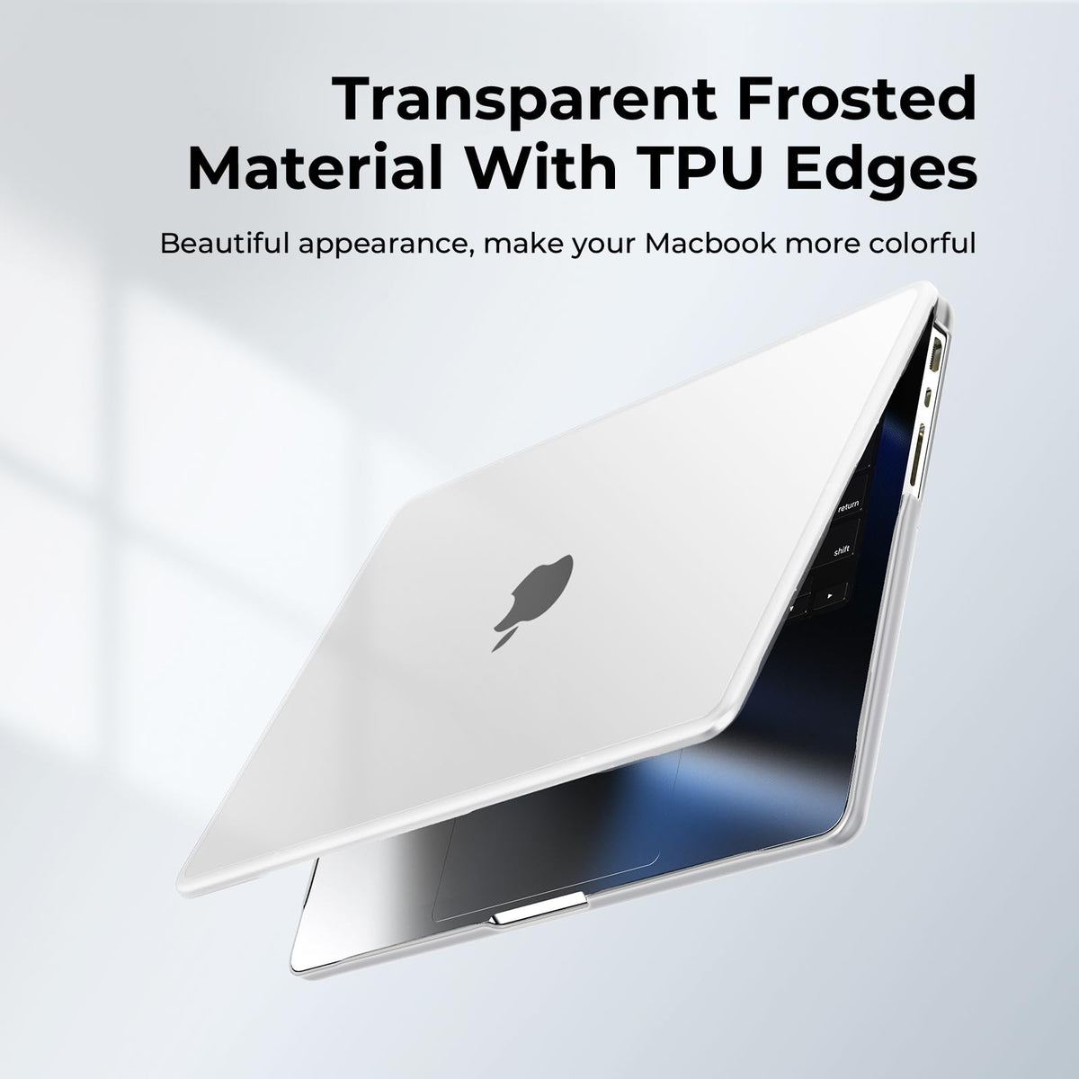 BlueSwan Frosted Clear Hard Case Shell for MacBook Pro 14 Inch Laptop Size NEW