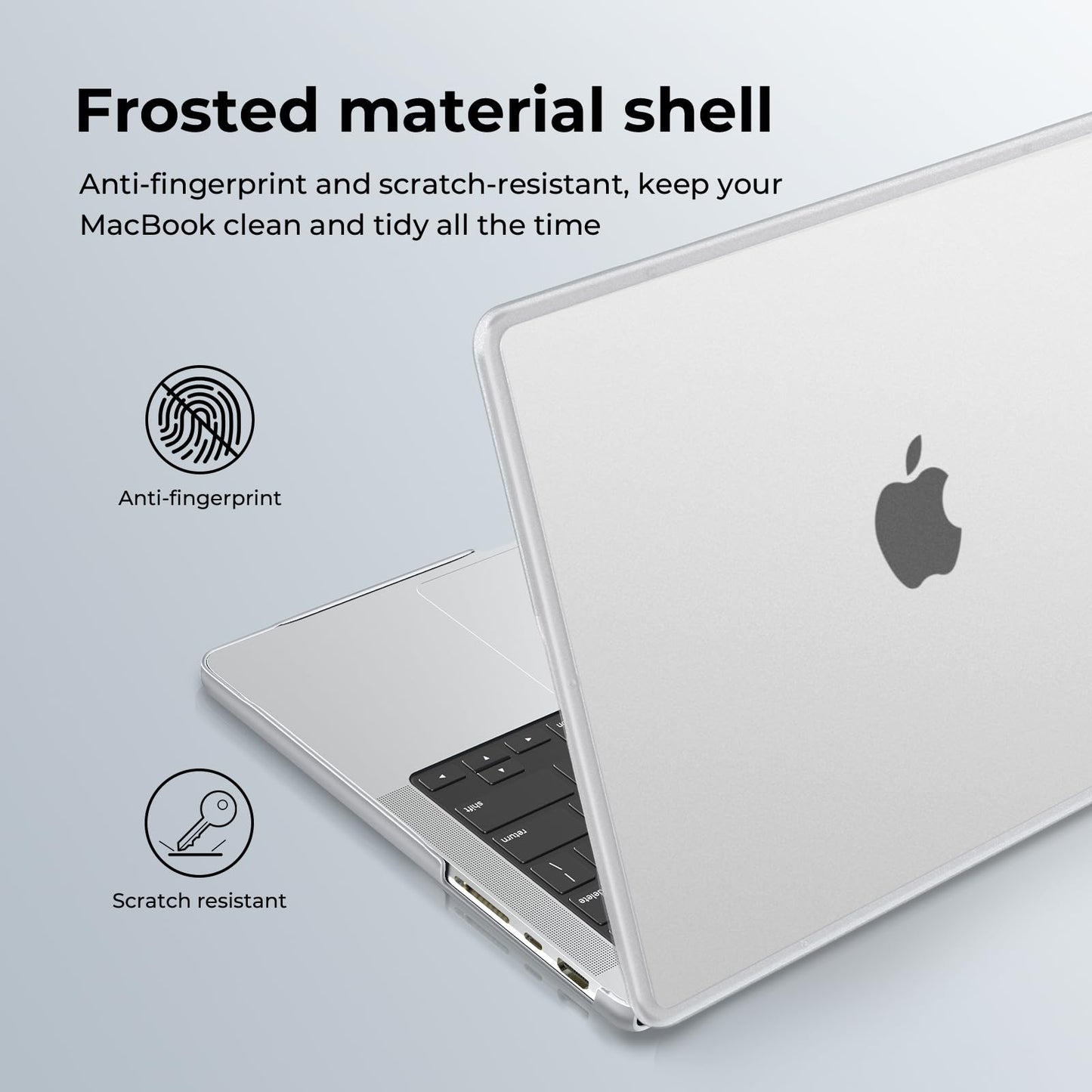 BlueSwan Frosted Clear Hard Case Shell for MacBook Pro 14 Inch Laptop Size NEW