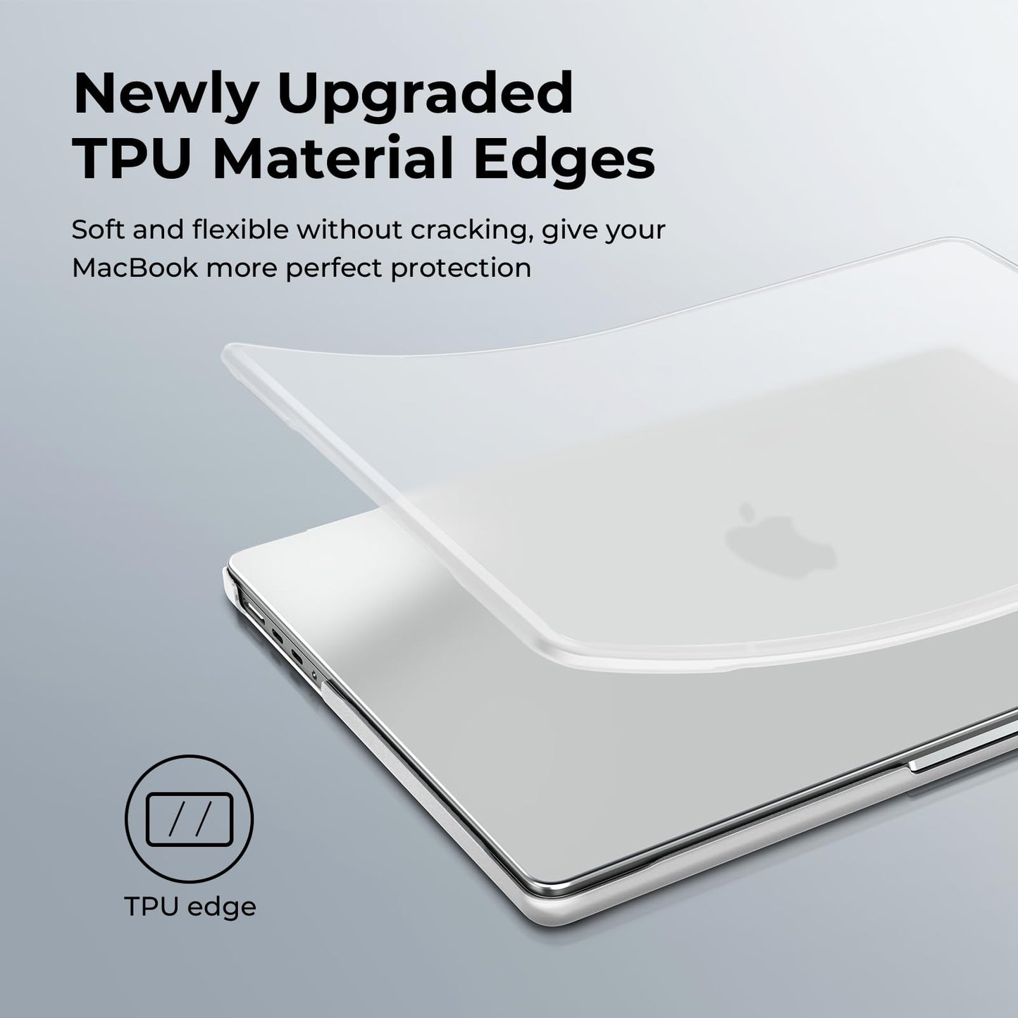BlueSwan Frosted Clear Hard Case Shell for MacBook Pro 14 Inch Laptop Size NEW