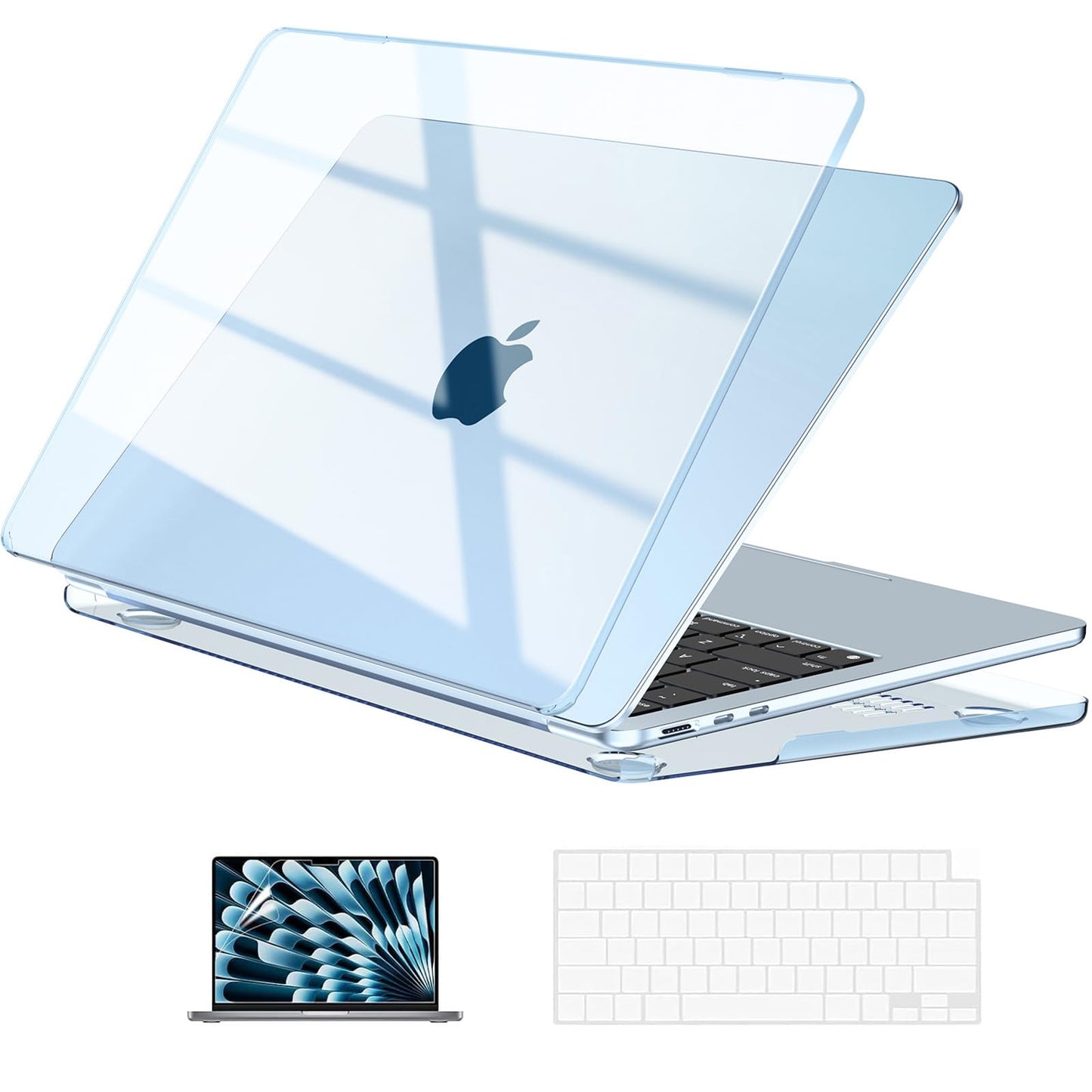 EooCoo 13" Crystal Sky Blue Hard Case Shell for MacBook Air Laptop Cover DEMO