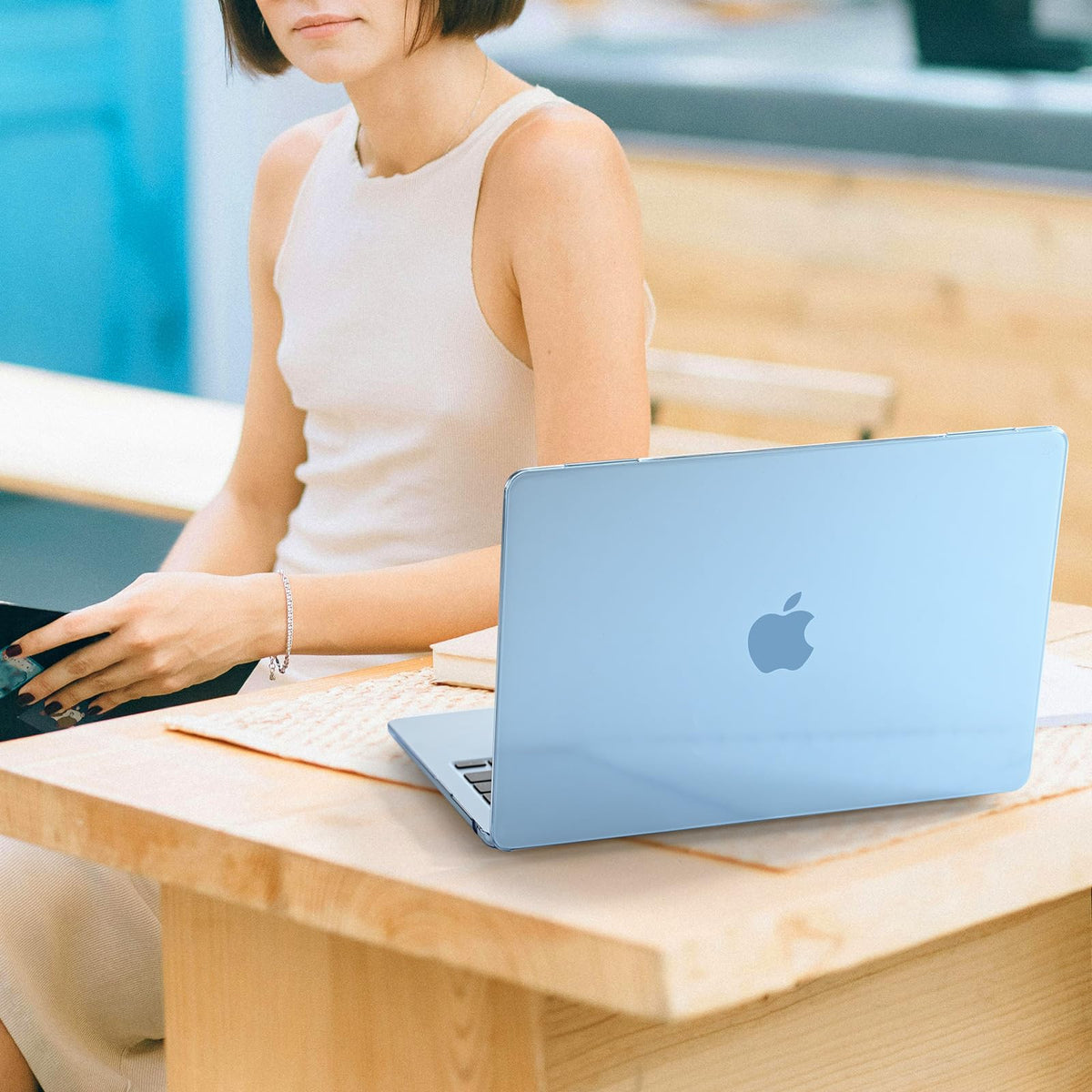 EooCoo 13" Crystal Sky Blue Hard Case Shell for MacBook Air Laptop Cover DEMO