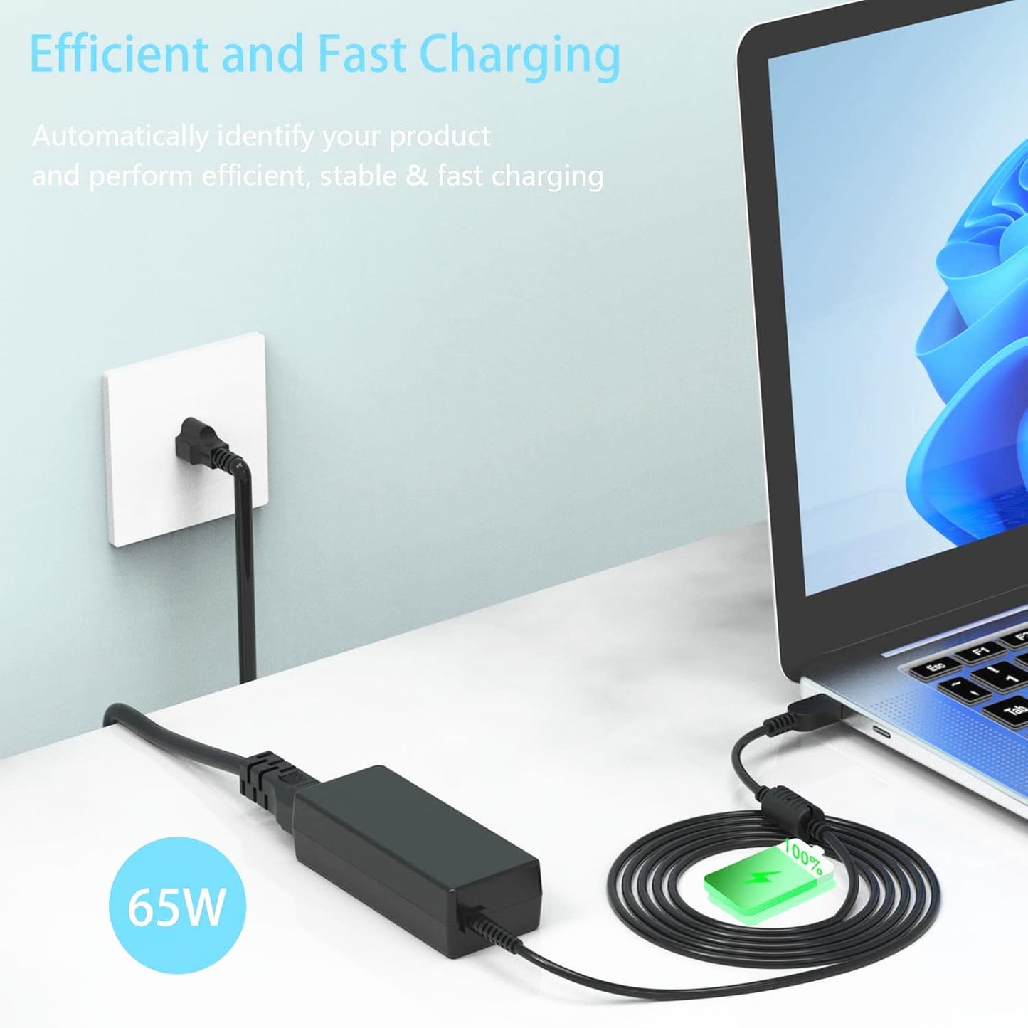 65W Black Charger Power Adapter for Lenovo Thinkpad Laptops DEMO