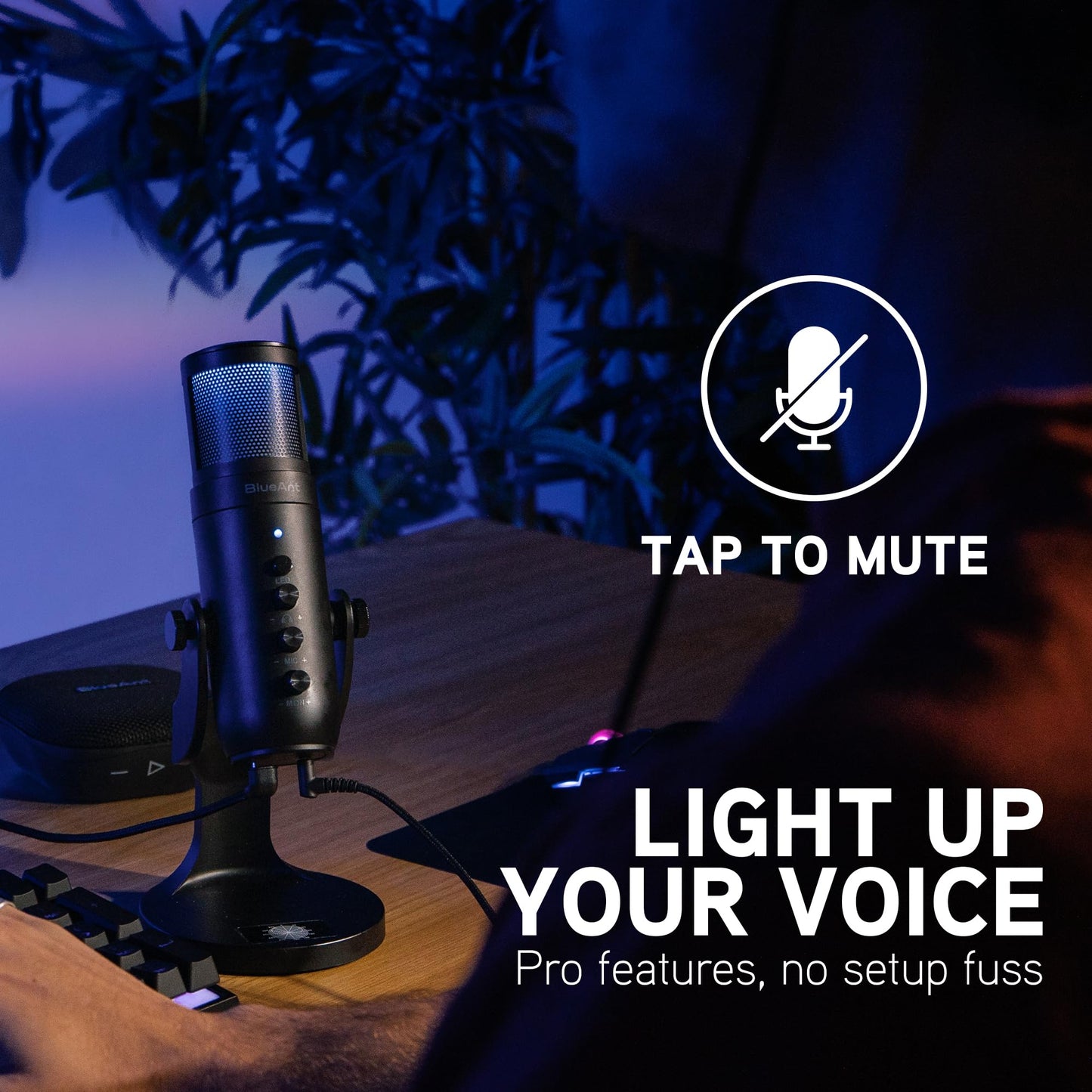 BlueAnt Black Condenser USB-C Microphone for Plug-and-Play Recording DEMO