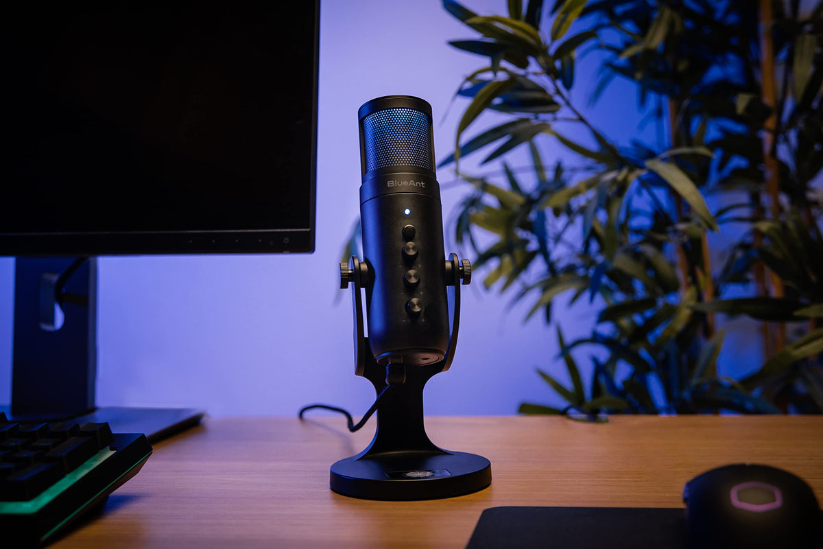 BlueAnt Black Condenser USB-C Microphone for Plug-and-Play Recording DEMO