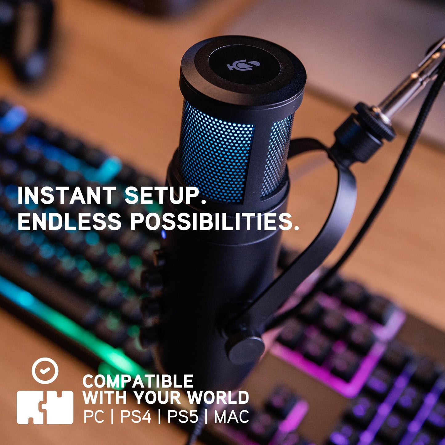BlueAnt Black Condenser USB-C Microphone for Plug-and-Play Recording DEMO