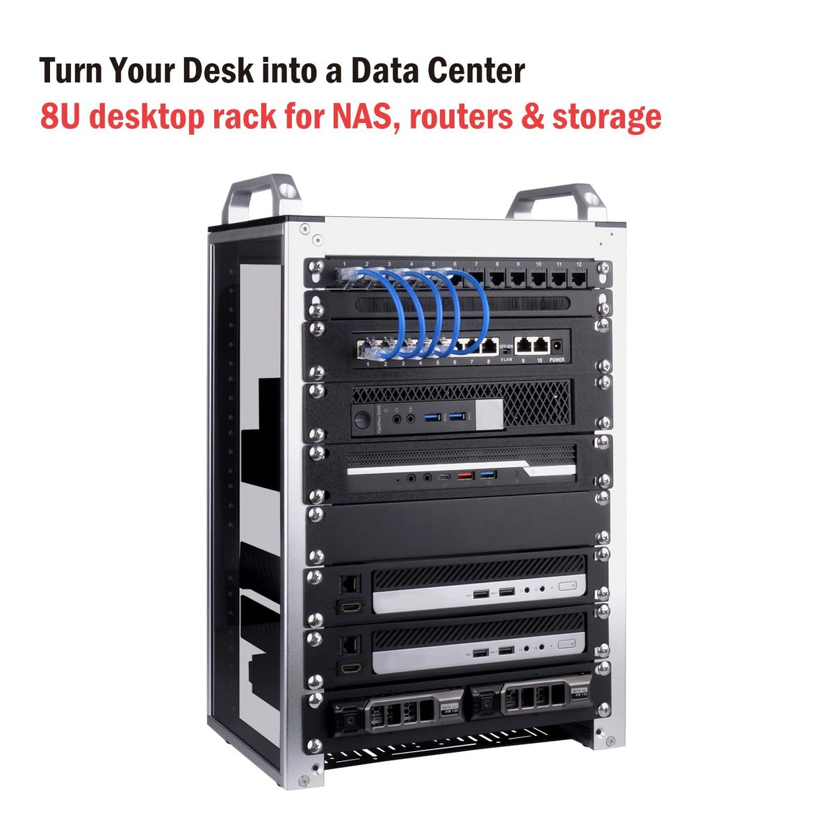 GeeekPi 8U Computer Accessories Server Cabinet Rack for Network Servers, NEW