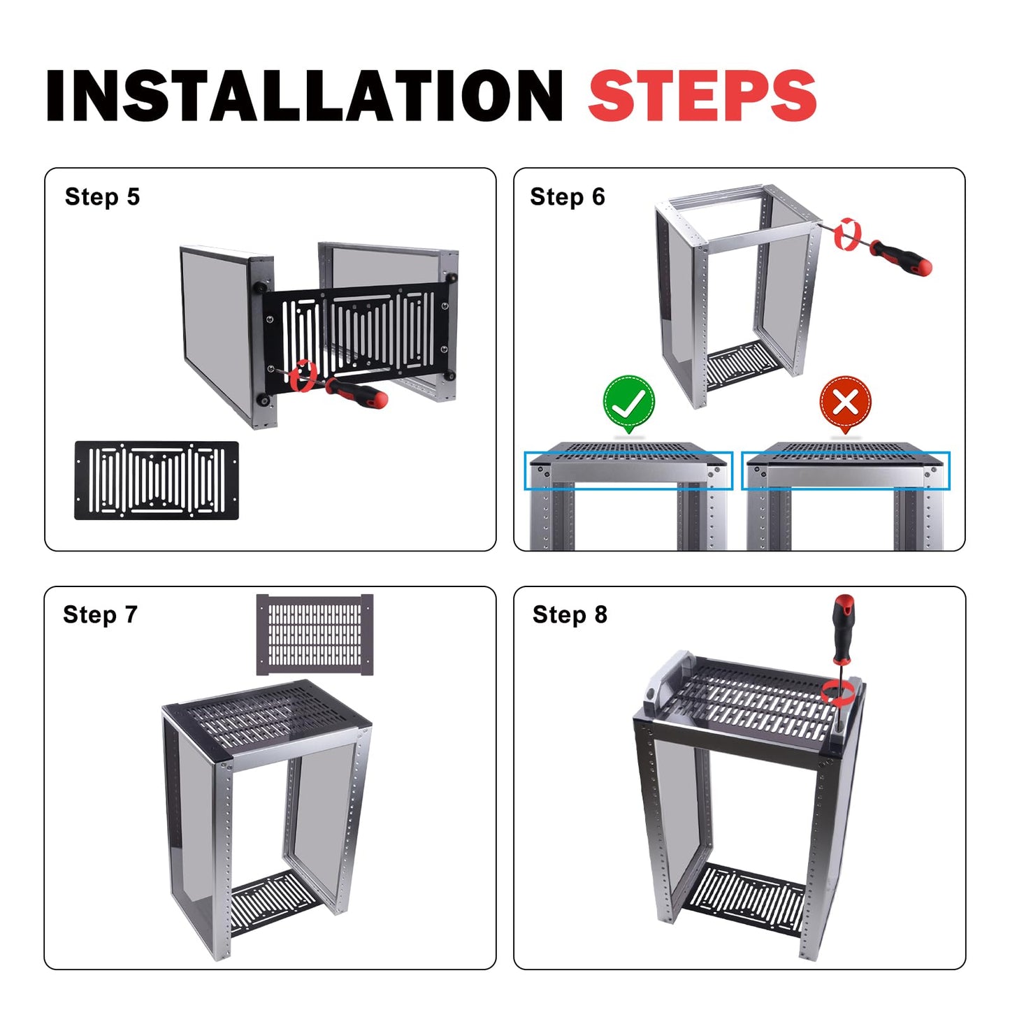 GeeekPi 8U Computer Accessories Server Cabinet Rack for Network Servers, NEW