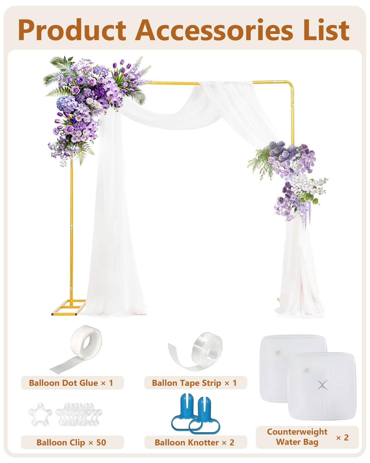 Heavy Duty Metal Balloon Arch Stand Photo Background Accessory Size 7.2 x NEW