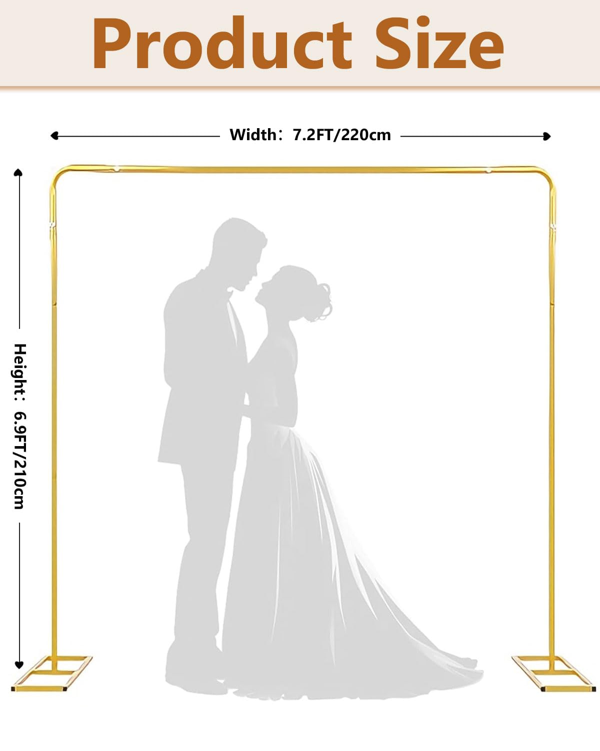 Heavy Duty Metal Balloon Arch Stand Photo Background Accessory Size 7.2 x NEW