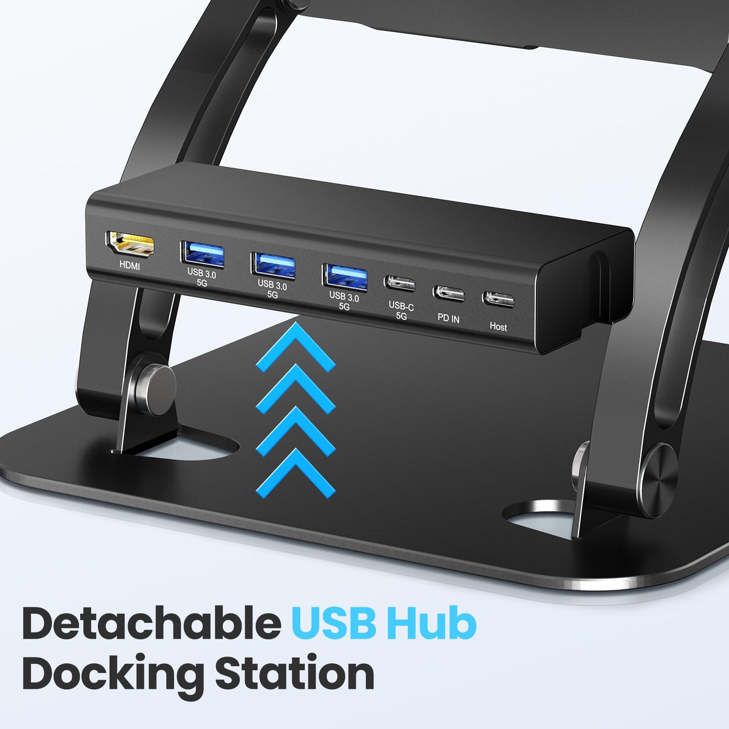 tounee Laptop Stand with Detachable USB-C Hub, 100W PD Charging, 4K HDMI DEMO