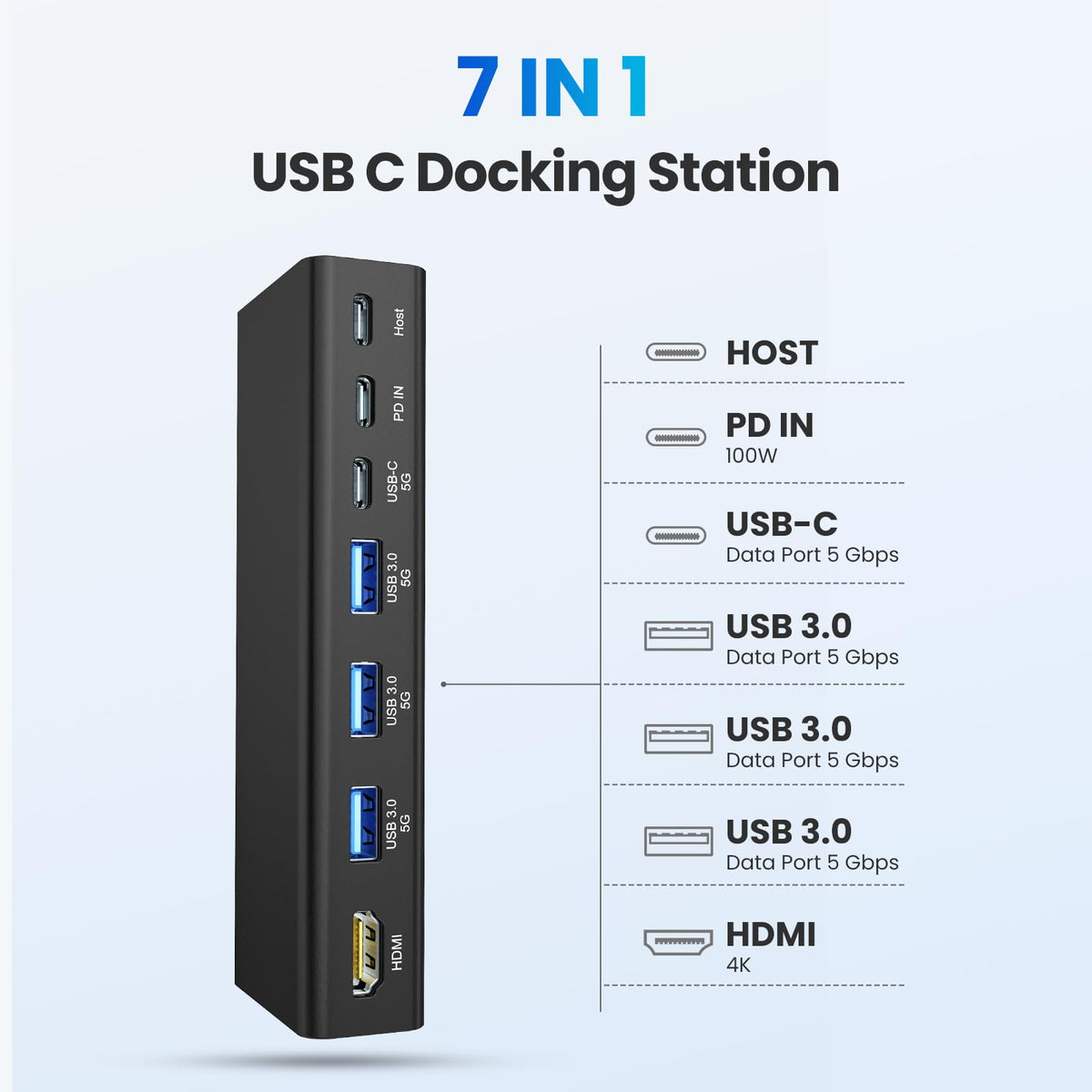 tounee Laptop Stand with Detachable USB-C Hub, 100W PD Charging, 4K HDMI DEMO
