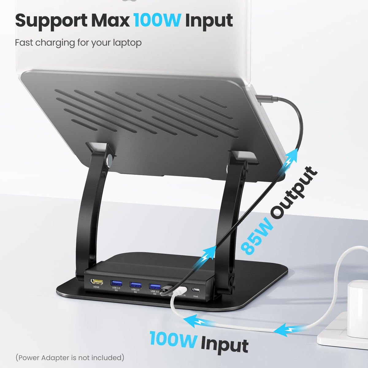 tounee Laptop Stand with Detachable USB-C Hub, 100W PD Charging, 4K HDMI DEMO