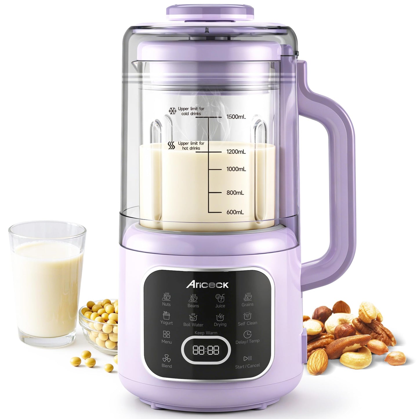 Ariceck 1.5L Jug Blenders Lavender Jug Blender, Automatic Plant-Based Milk NEW