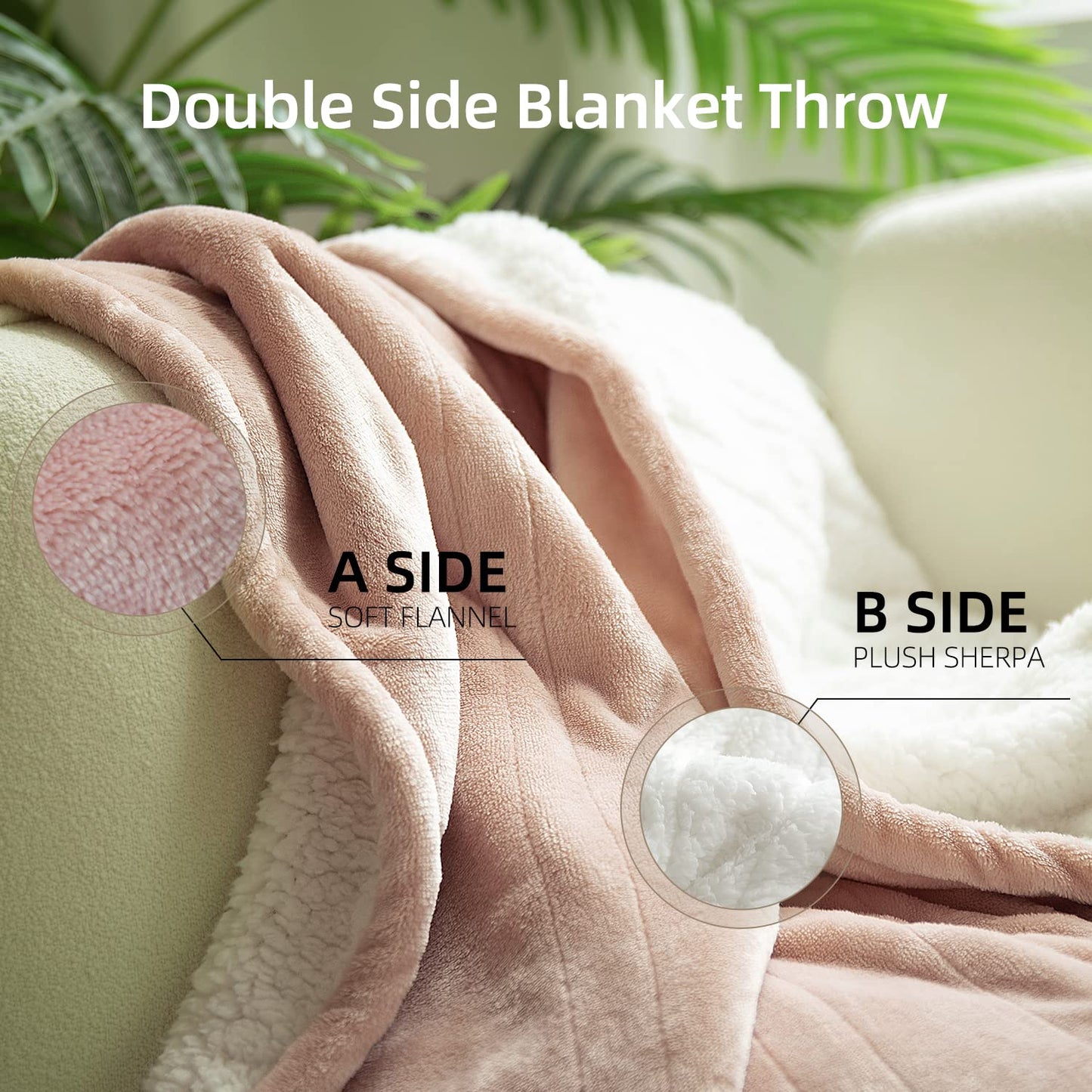 GOTCOZY Soft Flannel Heated Electric Blanket, Rose Dust, 130x160cm, Cozy DEMO