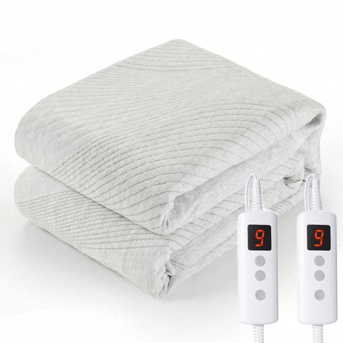 Cozy Light Grey Electric Mattress Pad with Fitted Design - Queen Size DEMO