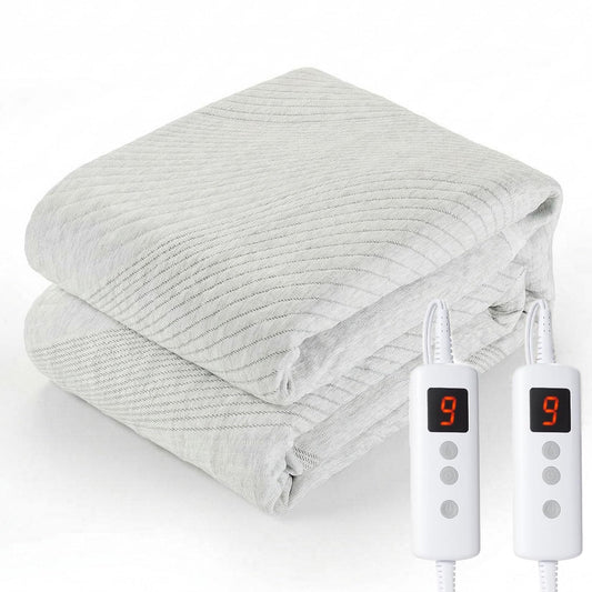 Cozy Light Grey Electric Mattress Pad with Fitted Design - Queen Size DEMO