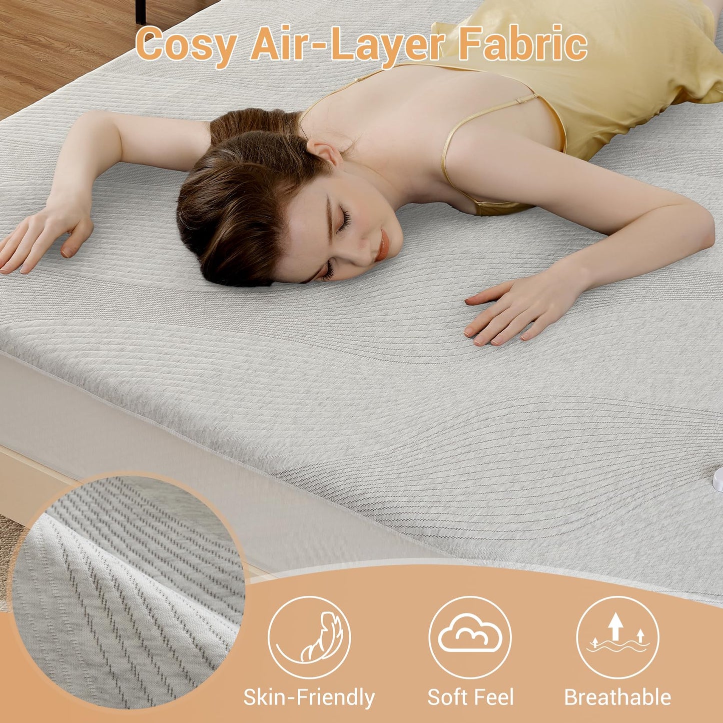 Cozy Light Grey Electric Mattress Pad with Fitted Design - Queen Size DEMO