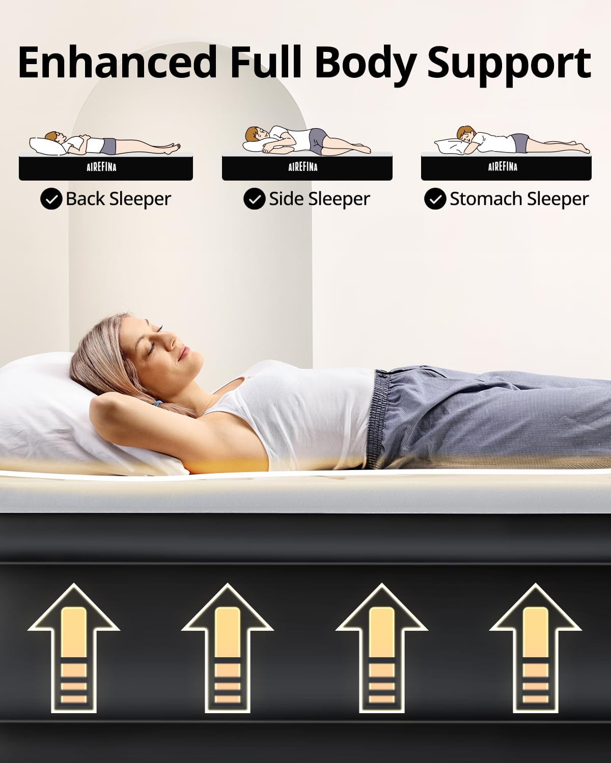 Airefina Single Air Mattresses Air Mattress, 18" Raised Self-Inflating, DEMO