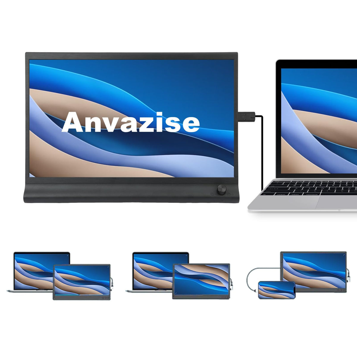 Anvazise 15.6 Monitors Inch 1080P FHD Portable Monitor for Laptop External DEMO