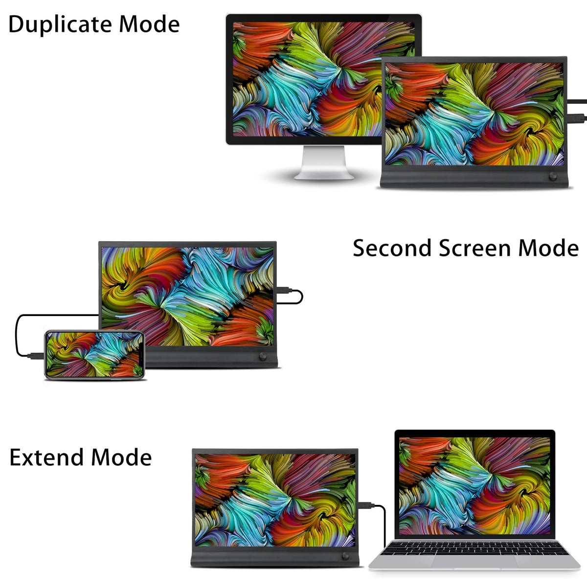 Anvazise 15.6 Monitors Inch 1080P FHD Portable Monitor for Laptop External DEMO