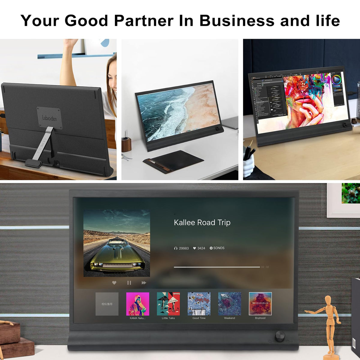 Anvazise 15.6 Monitors Inch 1080P FHD Portable Monitor for Laptop External DEMO