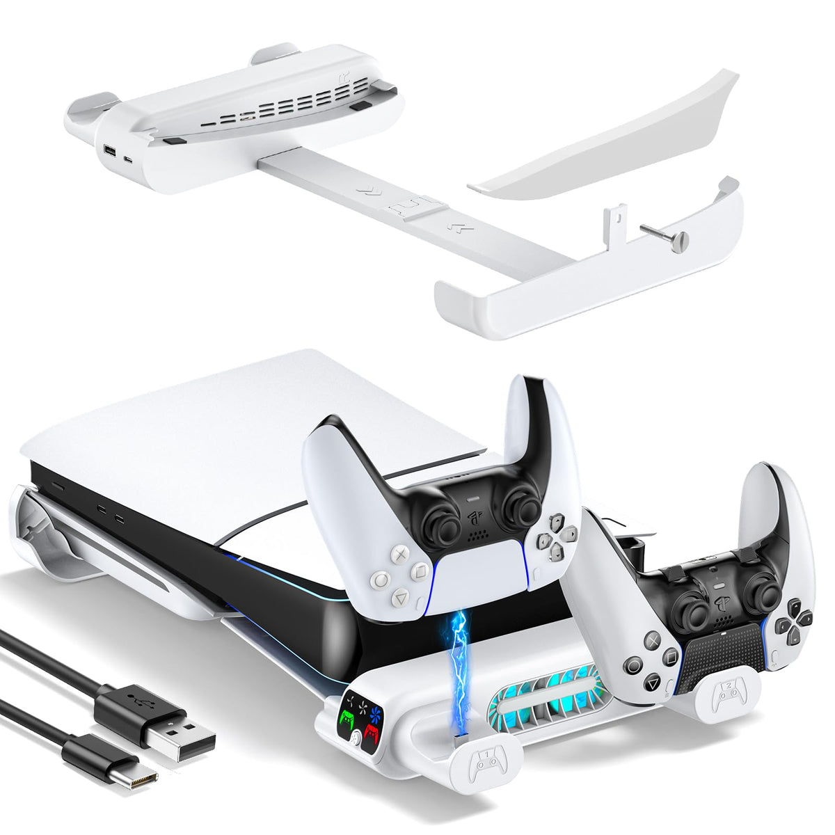 Tokluck Horizontal Cooling Stand Station for PlayStation 5 Pro/S White DEMO