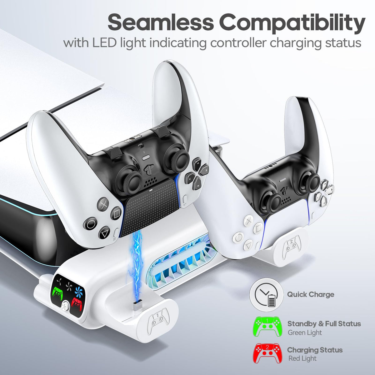 Tokluck Horizontal Cooling Stand Station for PlayStation 5 Pro/S White DEMO