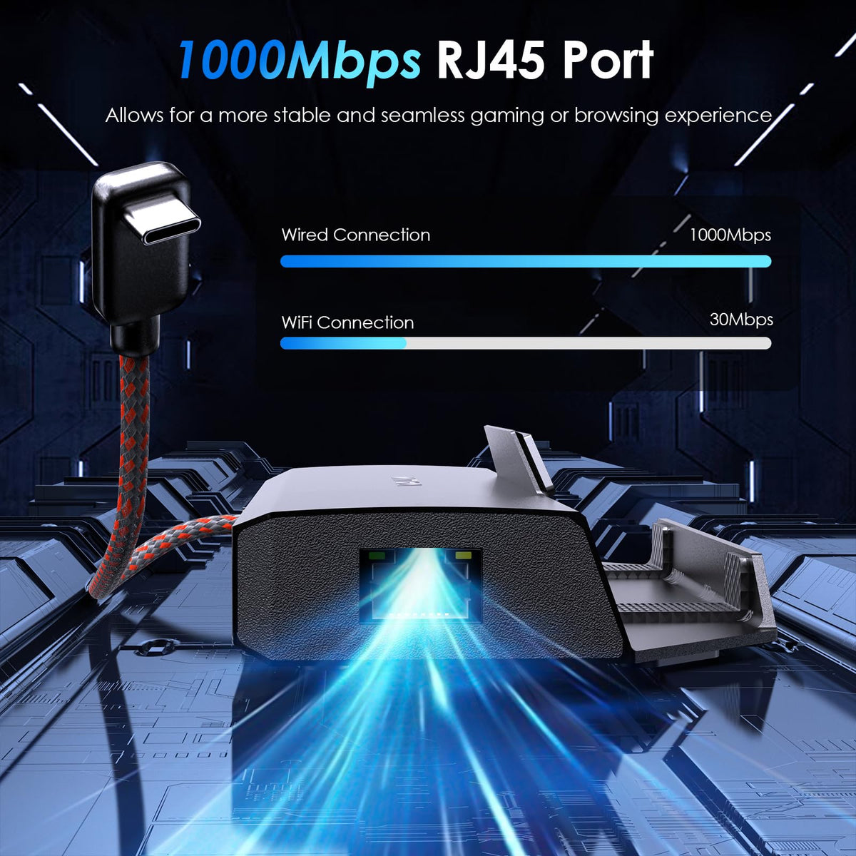 WAVLINK 6-in-1 Docking Station for Steam Deck/ROG Ally 4K Ultra HD Black NEW