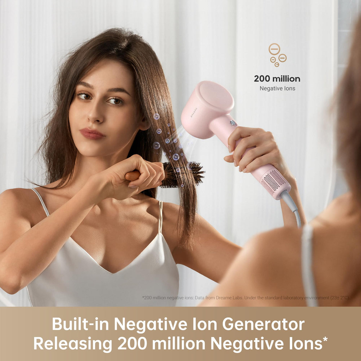 dreame Gleam Pink High-Speed Brushless Motor Hair Dryer for Fast Drying NEW