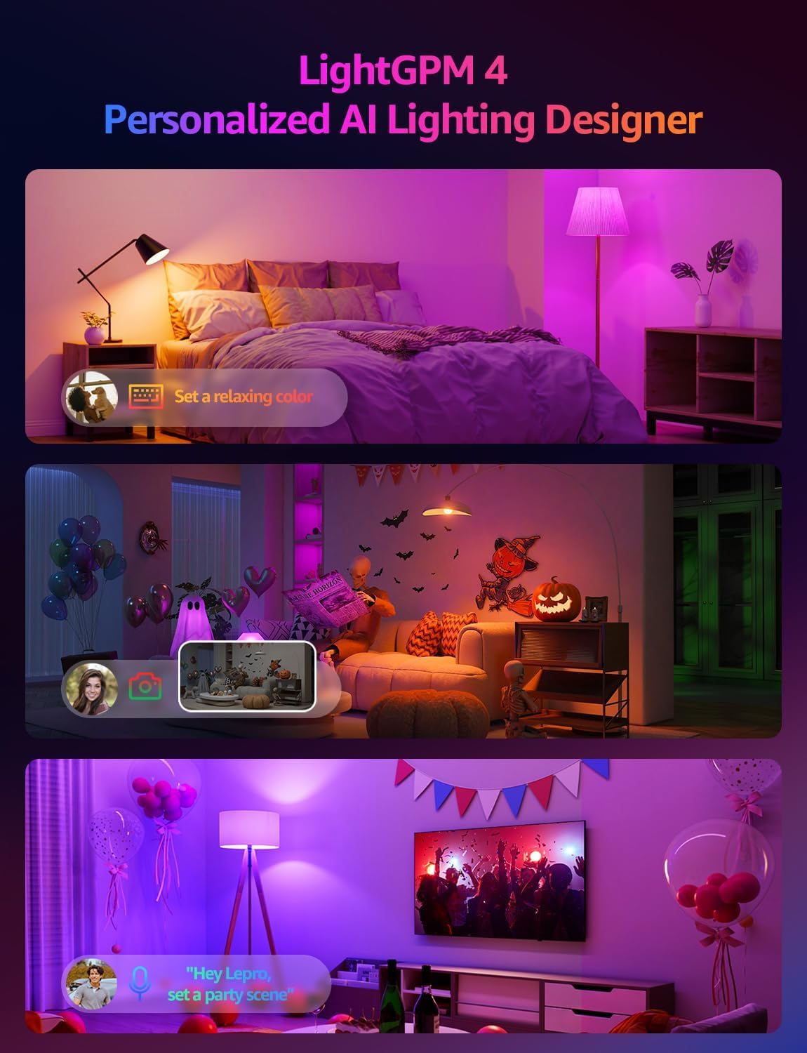 Lepro Smart LED Bulbs LED Bulb Color Changing Music Sync Bayonet Base for DEMO