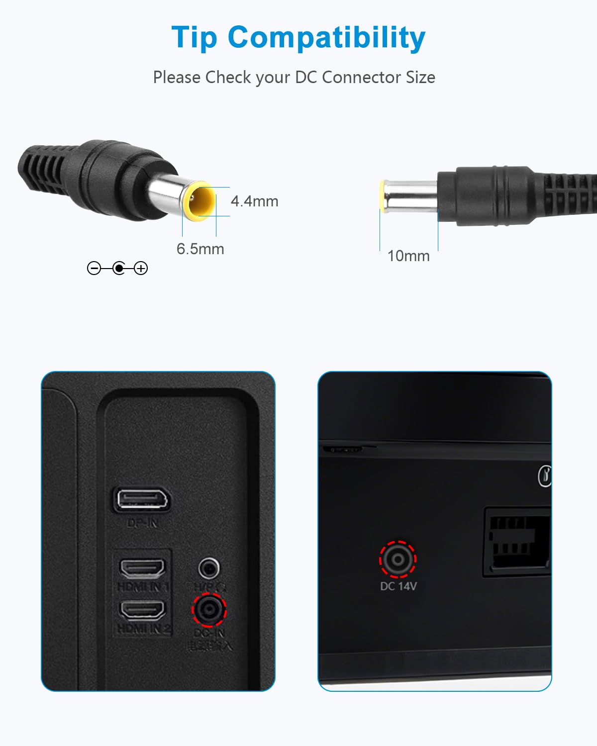 14V AC AC Adapters Power Adapter for Samsung Monitors - Black Replacement NEW