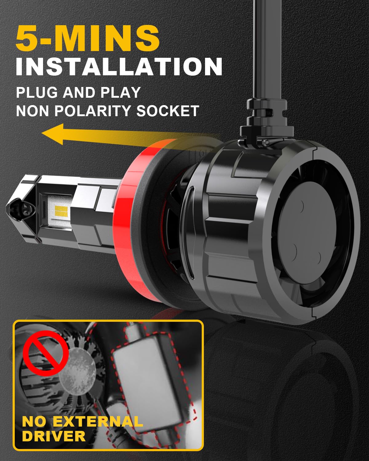 KATUR H11 Headlights LED Headlight Bulbs 40000LM Xenon White & Red Bright NEW