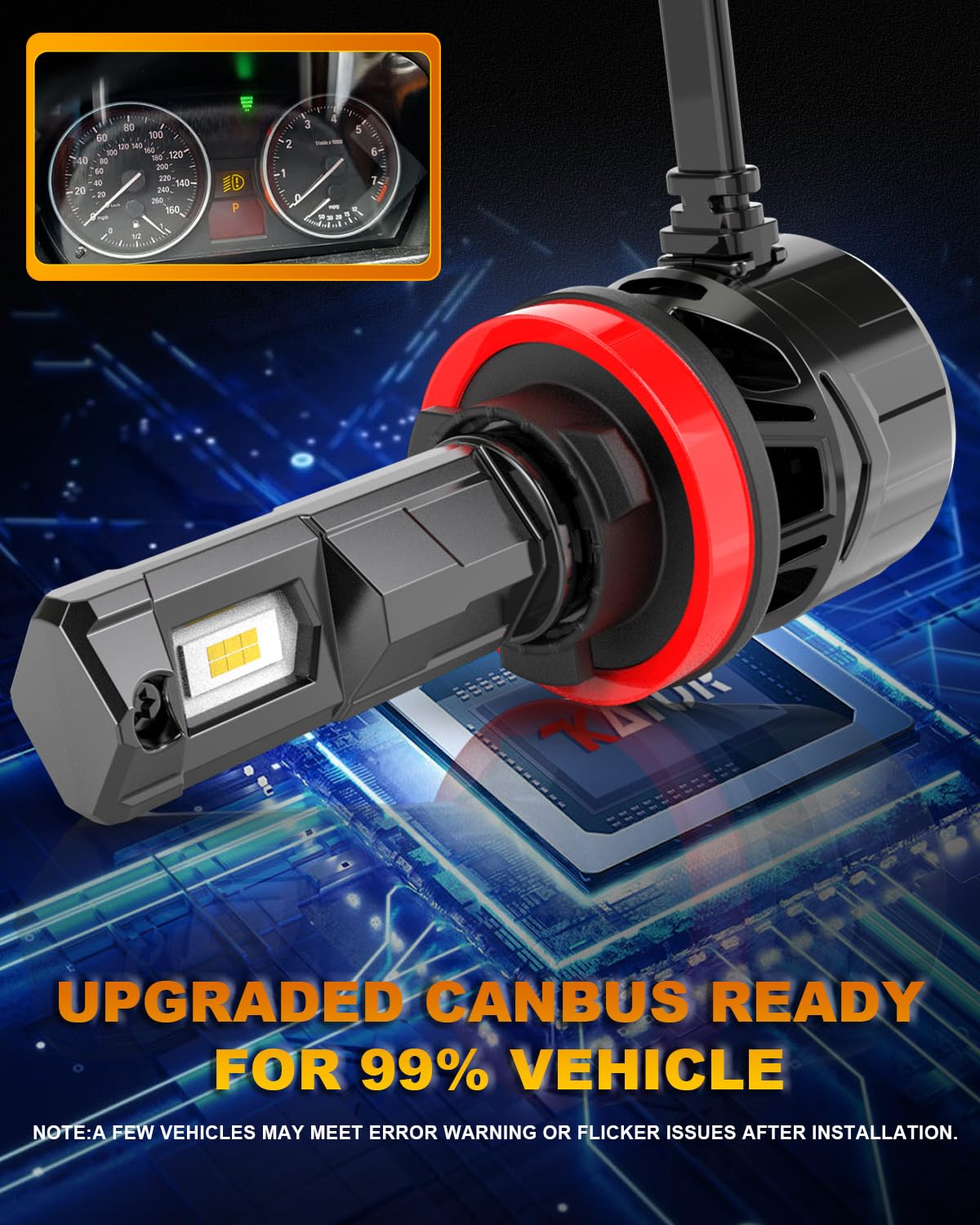 KATUR H11 Headlights LED Headlight Bulbs 40000LM Xenon White & Red Bright NEW