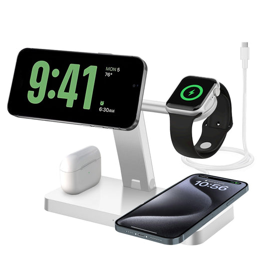 4-in-1 Wireless Charging Station Magnetic Dock for iPhone, White DEMO