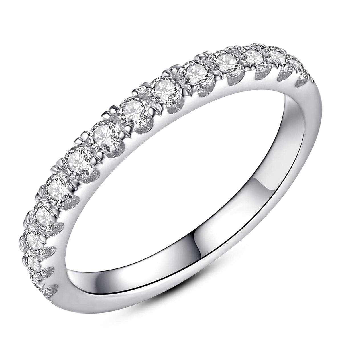 IMOLOVE 0.3-1 Rings Carat D VVS1 Moissanite Wedding Band Sterling Silver NEW