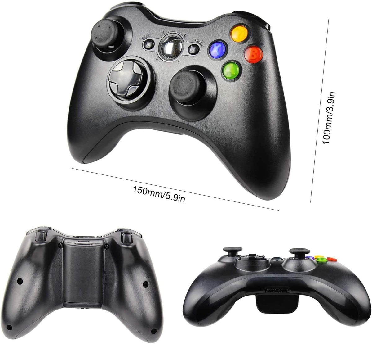 Wireless 2.4GHz Gaming Controller Gamepad for Xbox 360 PC - Black DEMO