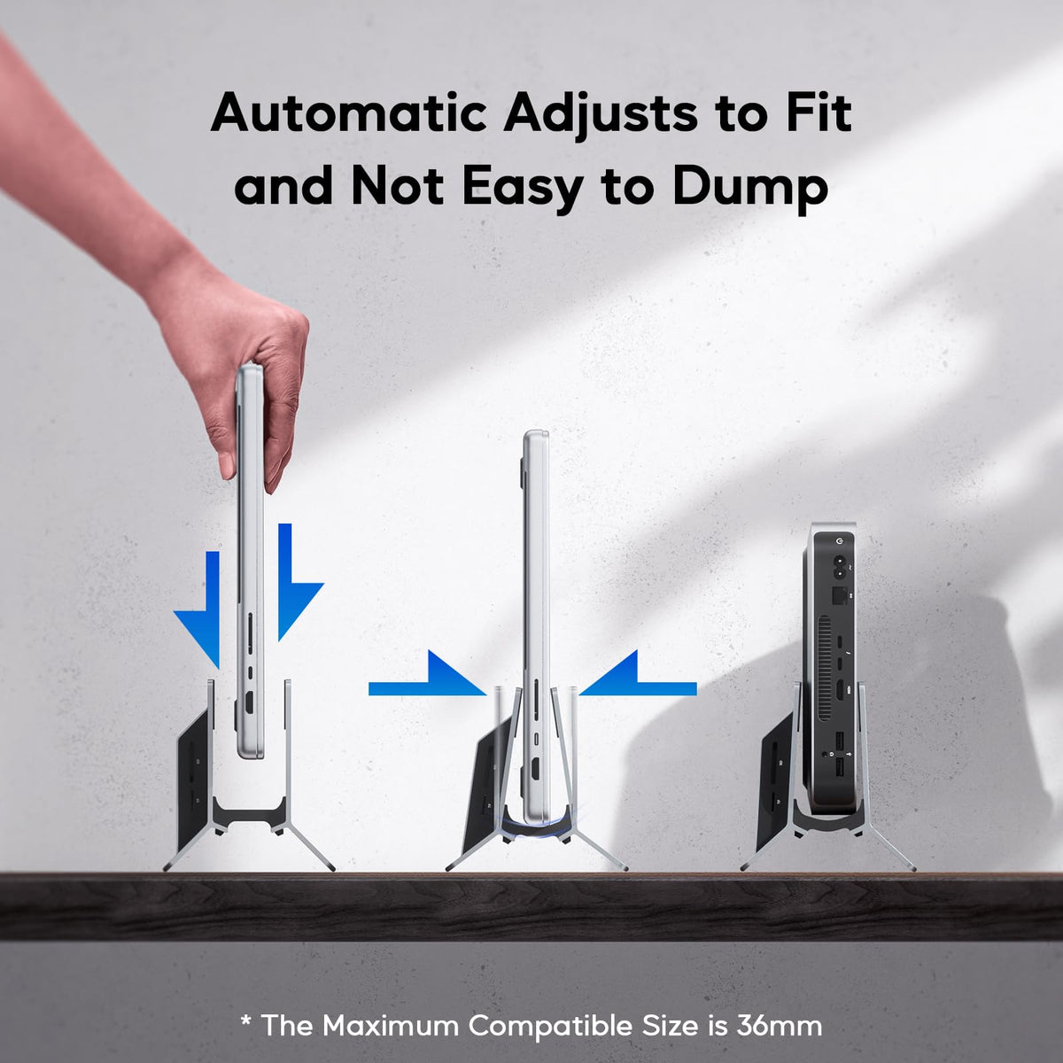 PULWTOP Vertical Laptop Docking Station with M.2 SSD Slot, Space Gray, for DEMO