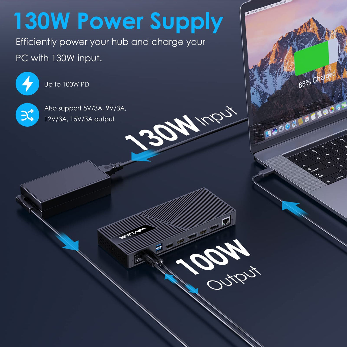 WAVLINK 100W USB-C Triple Display Docking Station with Power Delivery, DEMO