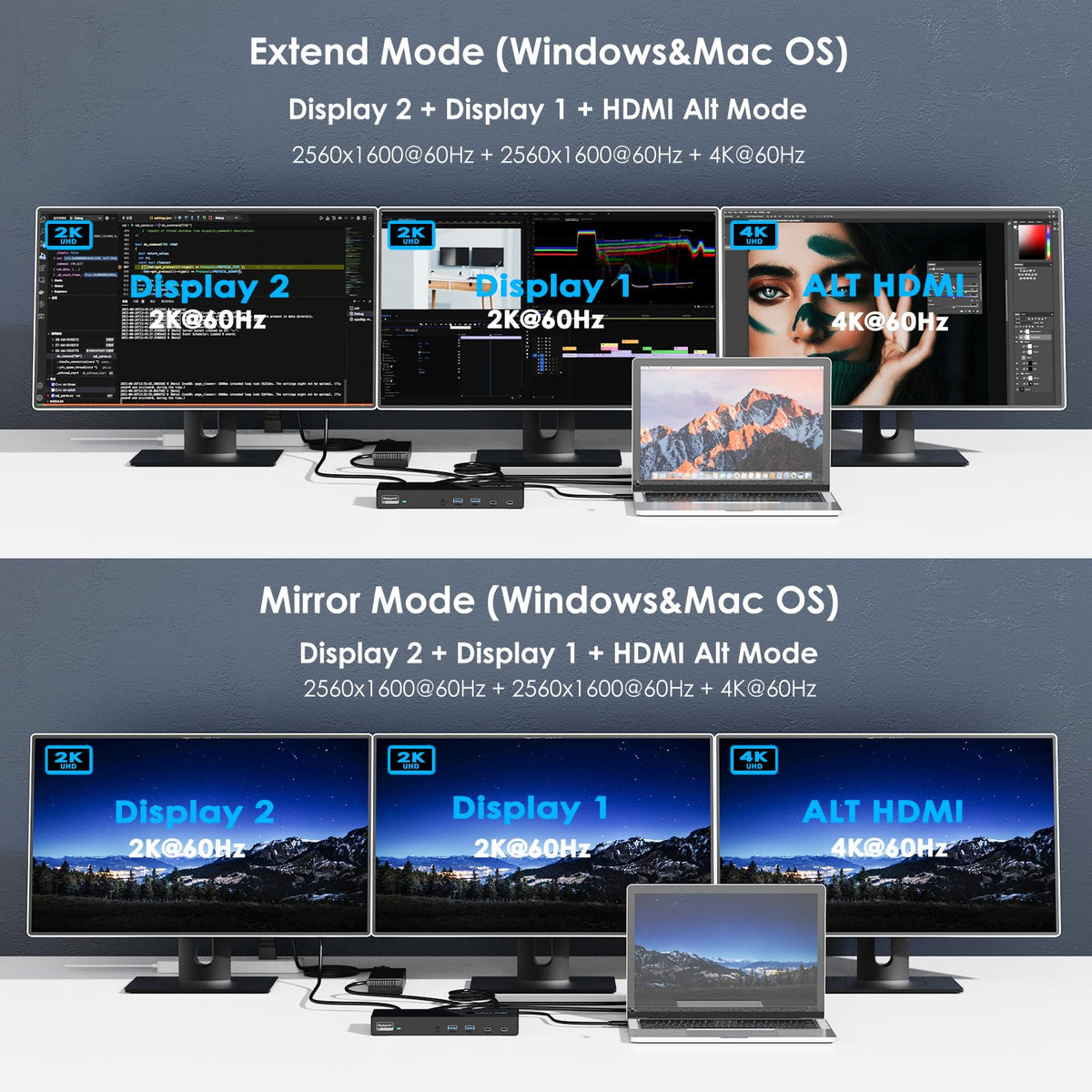 WAVLINK 100W USB-C Triple Display Docking Station with Power Delivery, DEMO