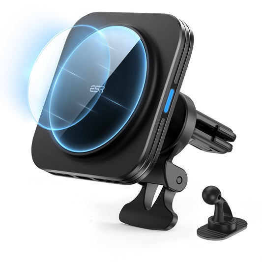 ESR 15W Automobile Chargers Magnetic Wireless Car Charger for iPhone - Black NEW