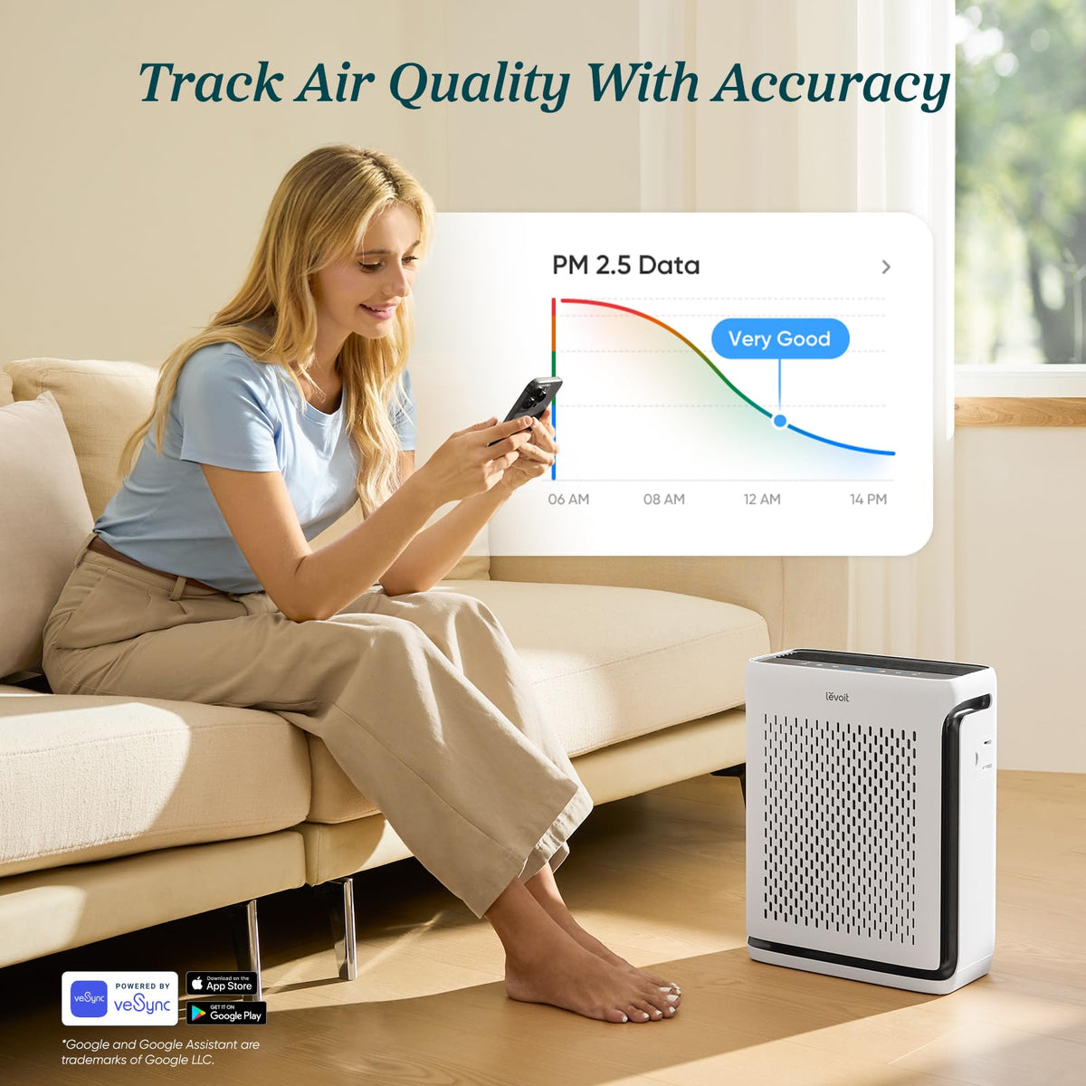 Levoit Smart Air Purifiers HEPA Air Purifier with Washable Filter for Home NEW