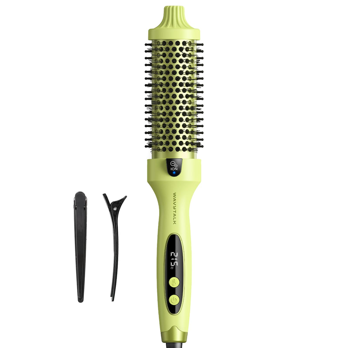 wavytalk Ionic Hot Air Styler Thermal Brush Round Heated Hair Dryer Green NEW