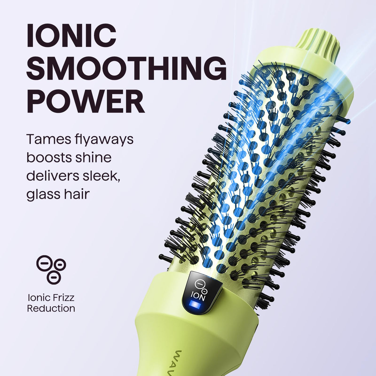 wavytalk Ionic Hot Air Styler Thermal Brush Round Heated Hair Dryer Green NEW